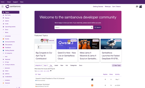 Community page screen shot