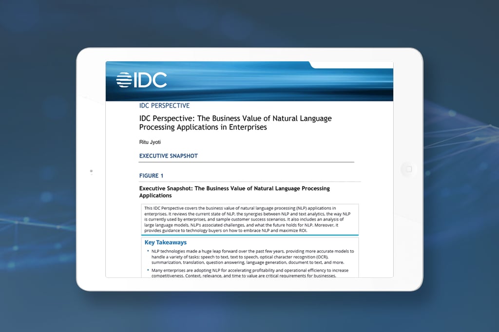The IDC Perspective on the Business Value of Natural Language Processing