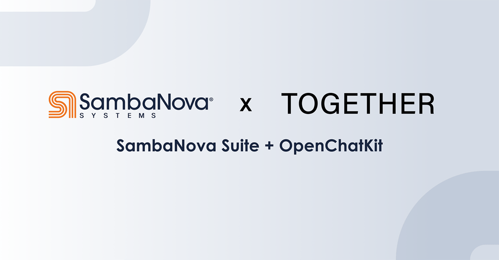 OpenChatKit model available on SambaNova Suite for community and enterprise model adaptation