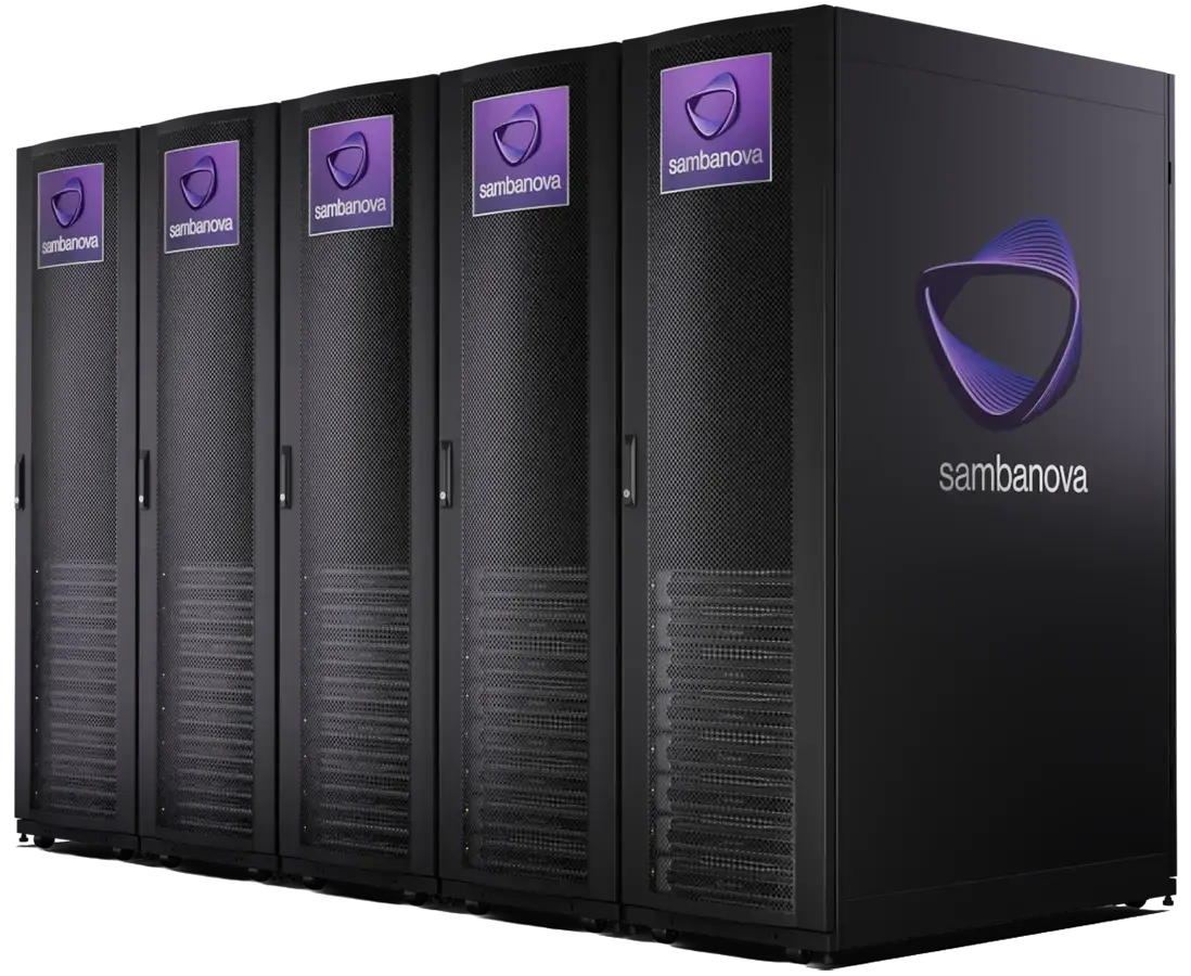Row of SambaNova racks powering Infercom's EU infrastructure