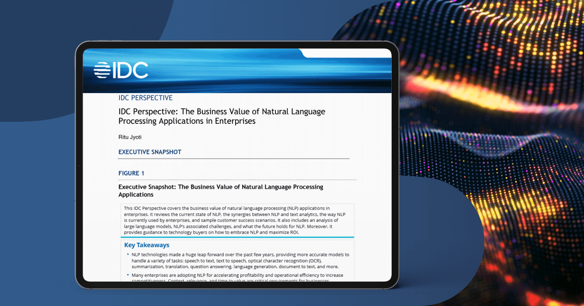 IDC Perspective: The Business Value of Natural Language Processing Applications